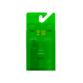 Green plastic bos with 2 go logo printed on it against a white background